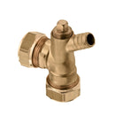 Bonfix compression knee/straight, brass, with drain, 2x compression