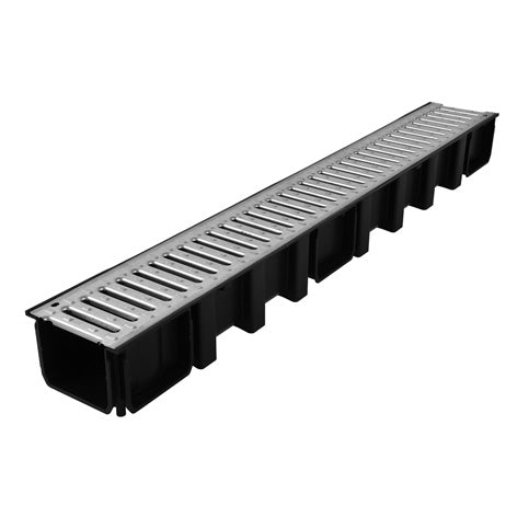 Plastic gutter with galvanized grid