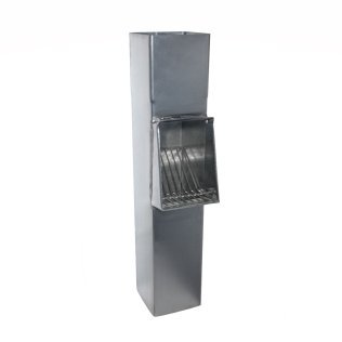 Bladvanger zink vierkant met RVS rooster (100 x 100 x 500 mm)