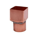Verloopstuk koper vierkant (80 x 80 mm naar Ø80 mm)