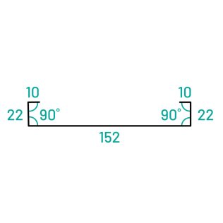 PREFORM verholen goot VG152 zink onderpan 152 x 22 mm (Lengte 3 mtr)