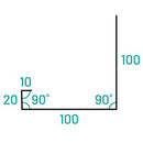 PREFORM verholen goot VG100 zink voor dakkapel 100 x 100 mm (lengte 3 mtr)