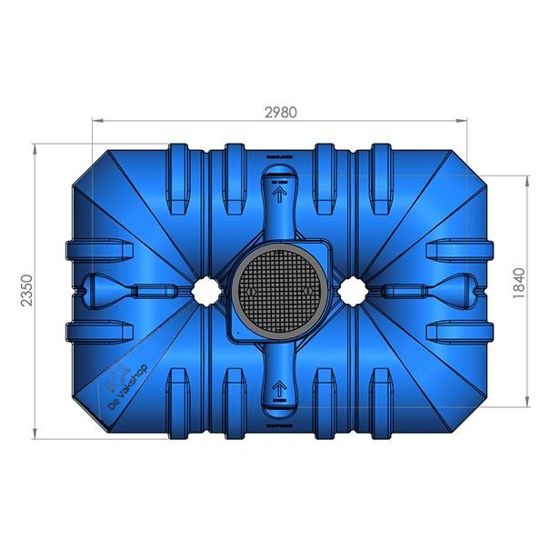 Platte watertank Easy 7500 liter