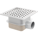 Afvoerput/Vloerput type 619 (RVS deksel) zijuitloop