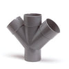 Martens PVC dubbel T-stuk 45° - drie lijmmoffen en spie - productfoto