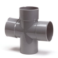 Dubbel T-stuk 90gr,PVC,3 x lijmmof,1 x spie