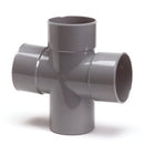 Dubbel T-stuk 90gr,PVC,3 x lijmmof,1 x spie