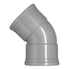 Martens PVC bocht 45° met manchet - mof/mof - voorbeeldfoto, model kan afwijken