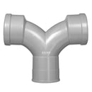 PVC  manchet T-stuk 2 X 90gr mof/mof/mof (Stroom t-stuk)