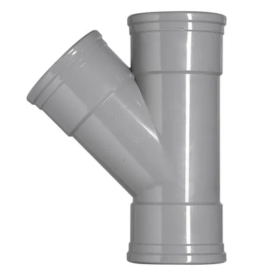 Martens PVC T-stuk 45° met manchet - mof/mof/mof - voorbeeldfoto, model kan afwijken