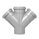 PVC  manchet T-stuk 45gr mof/mof/mof/spie (dubbelt-stuk)