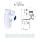 Bekersifon pp met klemringaansluiting