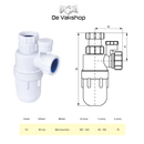 Bekersifon pp met klemringaansluiting