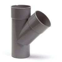 T-stuk 45gr,PVC,2 x lijmmof, 1 x spie