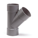 T-stuk 45gr,PVC,3 x lijmmof