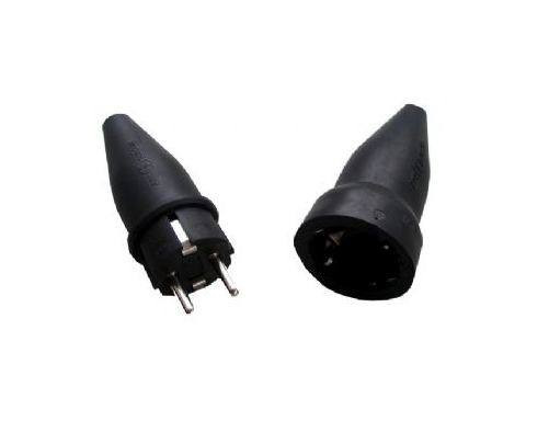 Socket plug earthing, 10/16A black