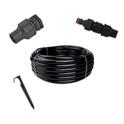 Druppelslangset met koppelingen en grondpennen - productfoto