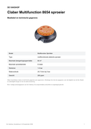 Maattabel en technische gegevens — Claber Multifunction 8654 sproeier
