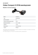 Maattabel en technische gegevens — Claber Compact-12 8748 zwenksproeier