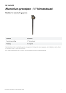 Maattabel en technische gegevens — Aluminium grondpen – ½" binnendraad