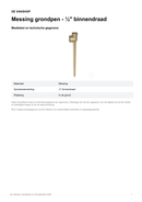 Maattabel en technische gegevens — Messing grondpen – ½" binnendraad