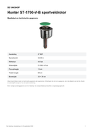 Maattabel en technische gegevens — Hunter ST-1700-V-B sportveldrotor
