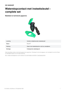 Maattabel en technische gegevens — Waterstopcontact met insteeksleutel – complete set