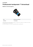 Maattabel en technische gegevens — Professionele handsproeier 1" binnendraad