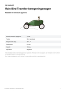 Maattabel en technische gegevens — Rain Bird Traveller beregeningswagen