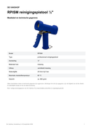 Maattabel en technische gegevens — RPISM reinigingspistool ½"