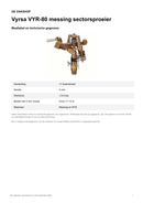 Maattabel en technische gegevens — Vyrsa VYR-80 messing sectorsproeier
