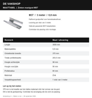 Maattabel zinken mastgoot M37 met originele productfoto, lengte 3000 mm, dikte 0,8 mm en profielmaten