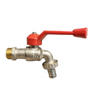 Kogeltapkraan met slangaansluiting 1/2 roodhendel
