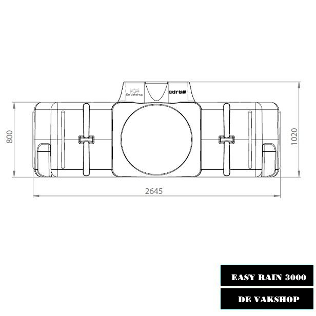 Platte watertank Easy 3000 liter