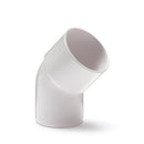 Lijmbocht, PVC, 1 x Lijmmof, 45 graden WIT