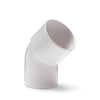 Lijmbocht, PVC, 1 x Lijmmof, 45 graden WIT
