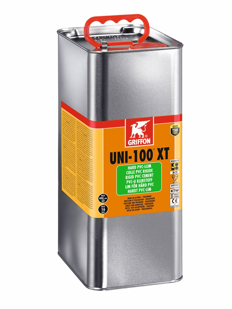 Griffon uni-100 PVC glue with Kiwa approval