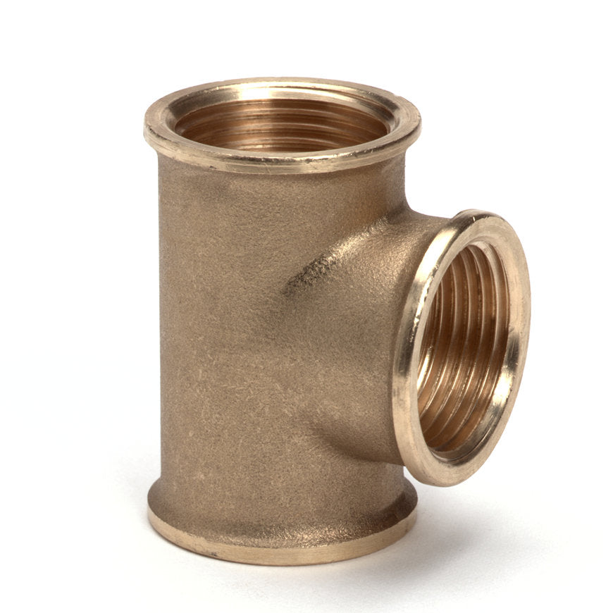 Screw T-piece 90°, brass, 3x female thread