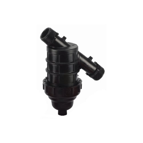 Zwarte PP gaasfilter 1 1/4" 125 micron. Max door laat 8m3/uur