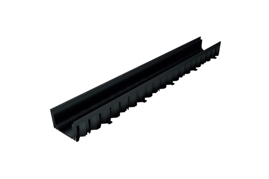 Plastic gutter black / gray without grid 1000mm