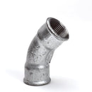 GF bocht 45°, gegalvaniseerd, 2x binnendraad,