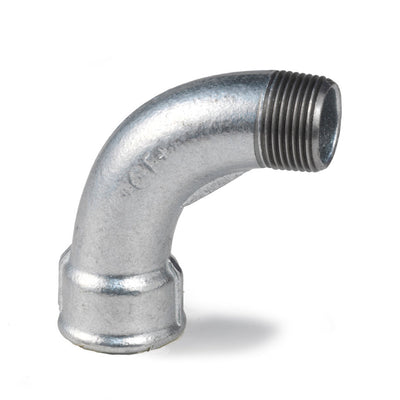 GF bocht 90° - binnen- × buitendraad - gegalvaniseerd - productfoto