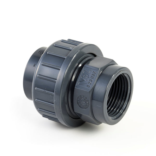 VDL PVC three-part coupling female thread connection.