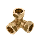 verloop T-hoekstuk 90°, messing, 3x knel