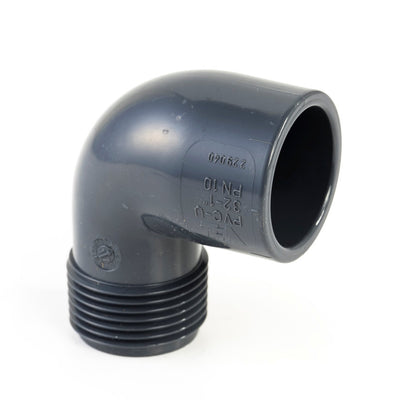 VDL PVC knie 90 graden met buitendraad