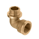 Threaded elbow 90°, brass, male thread with collar x female thread,