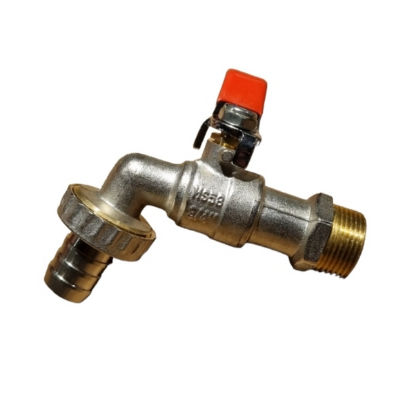 Ball valve with hose connection Red