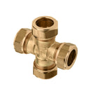 Bonfix cross piece 90°, brass, 4x compression