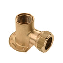 muurplaat, messing, binnendraad x knel