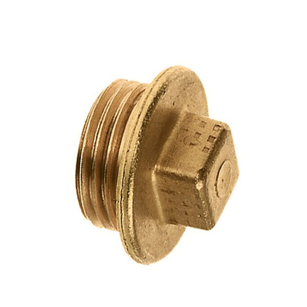 messing plug, zeskant, 1x buitendraad